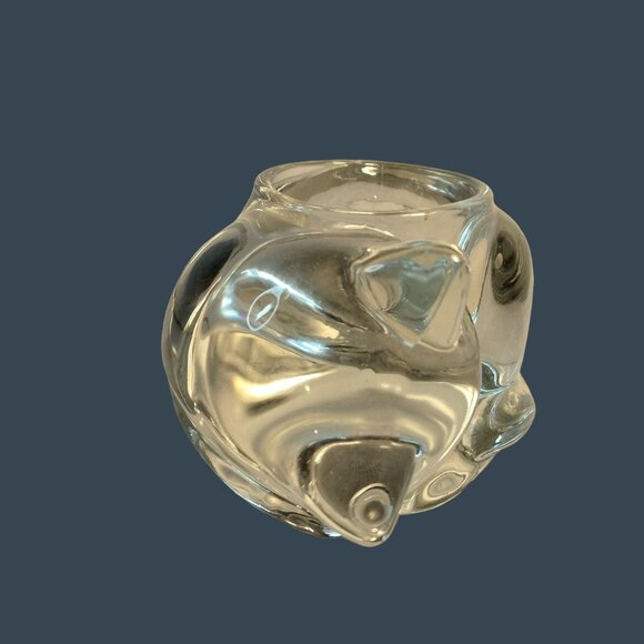 Clear Glass Cat Tealight Candle Holder Paperweight - Picture 2 of 8